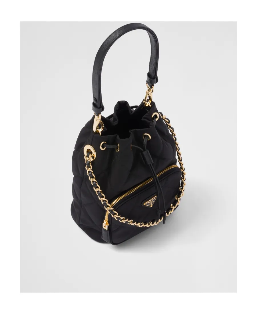 Quilted Chain-Linked Bucket Bag