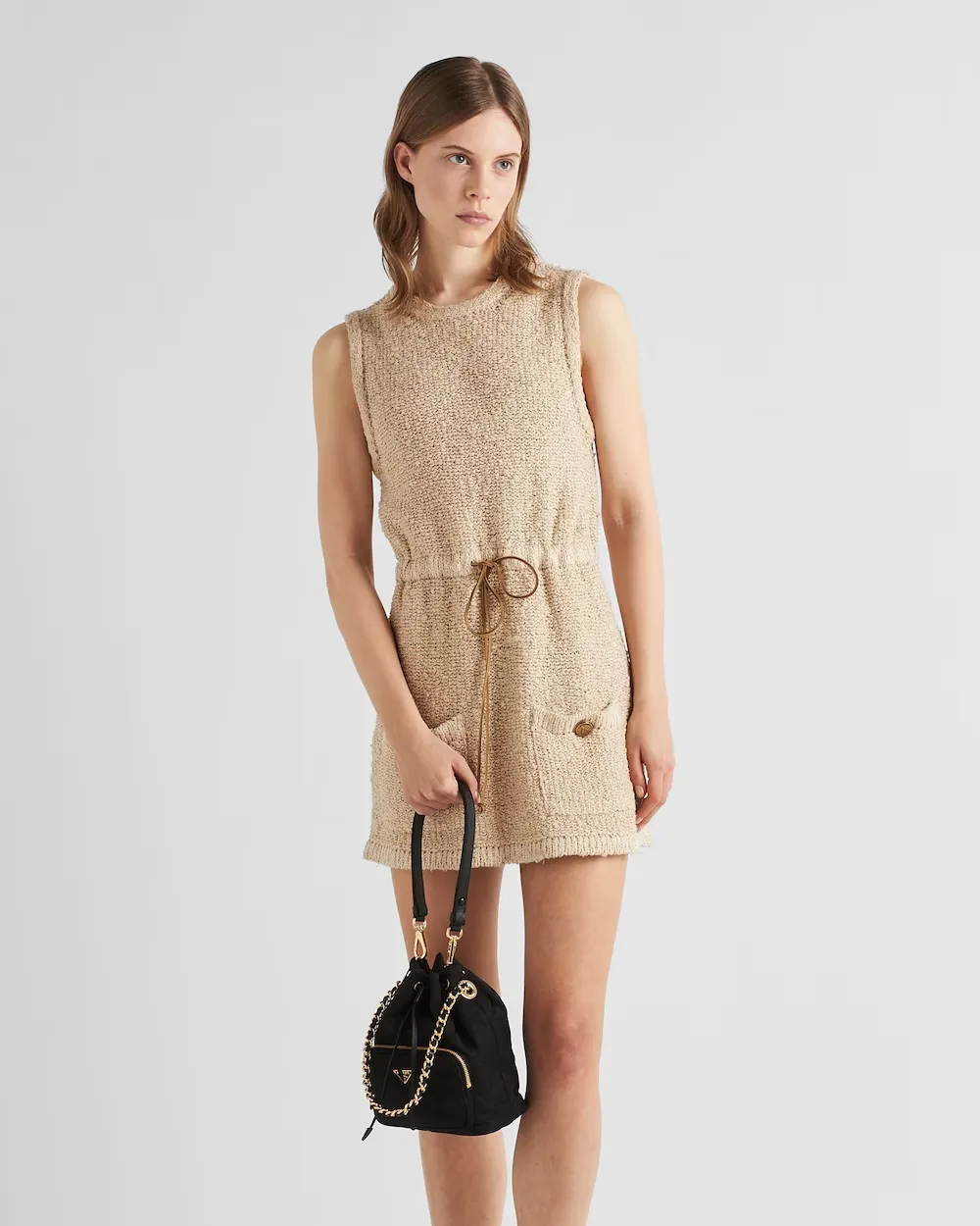 Quilted Chain-Linked Bucket Bag