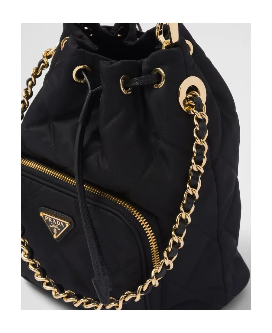 Quilted Chain-Linked Bucket Bag