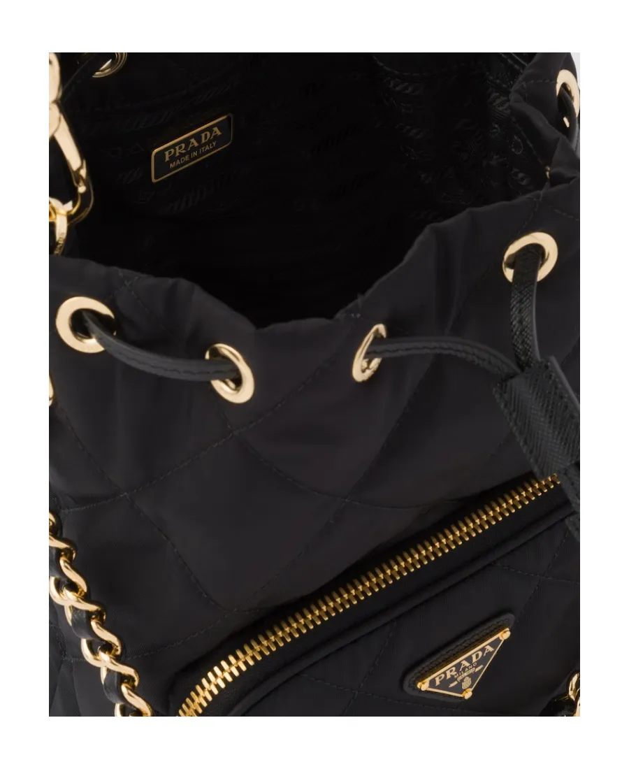 Quilted Chain-Linked Bucket Bag