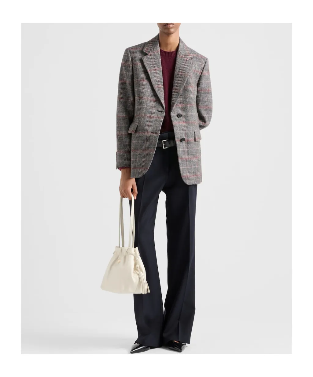Single-Breasted Houndstooth Blazer