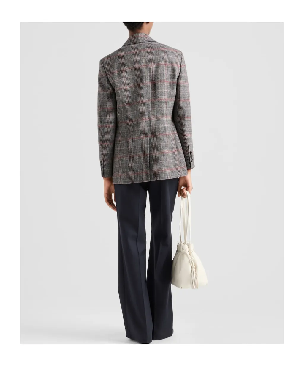 Single-Breasted Houndstooth Blazer