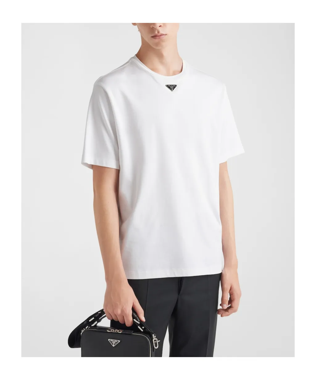 Logo Plaque Crewneck T-Shirt