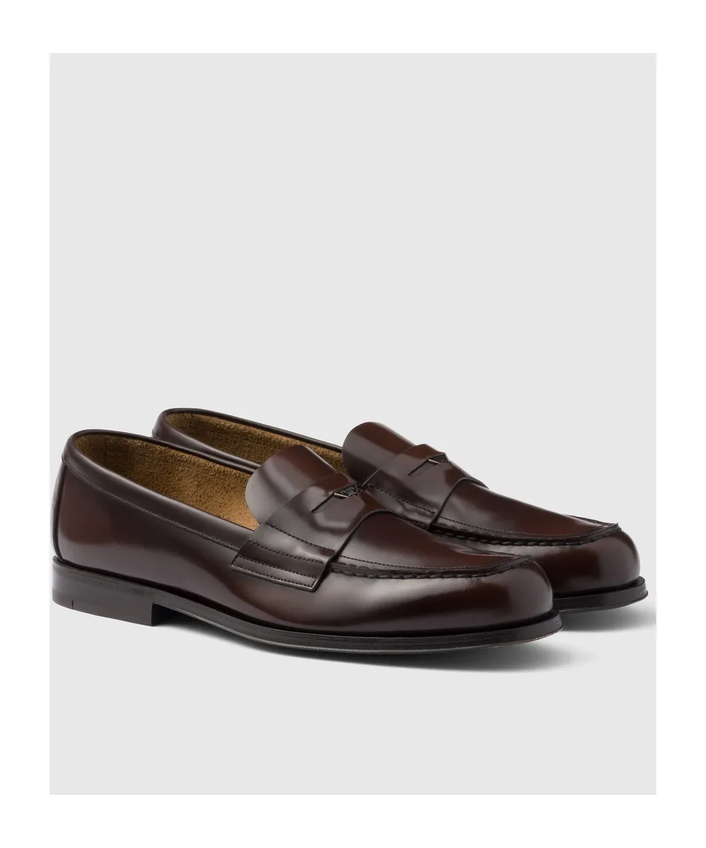 Logo-Triangle Slip-On Penny Loafers