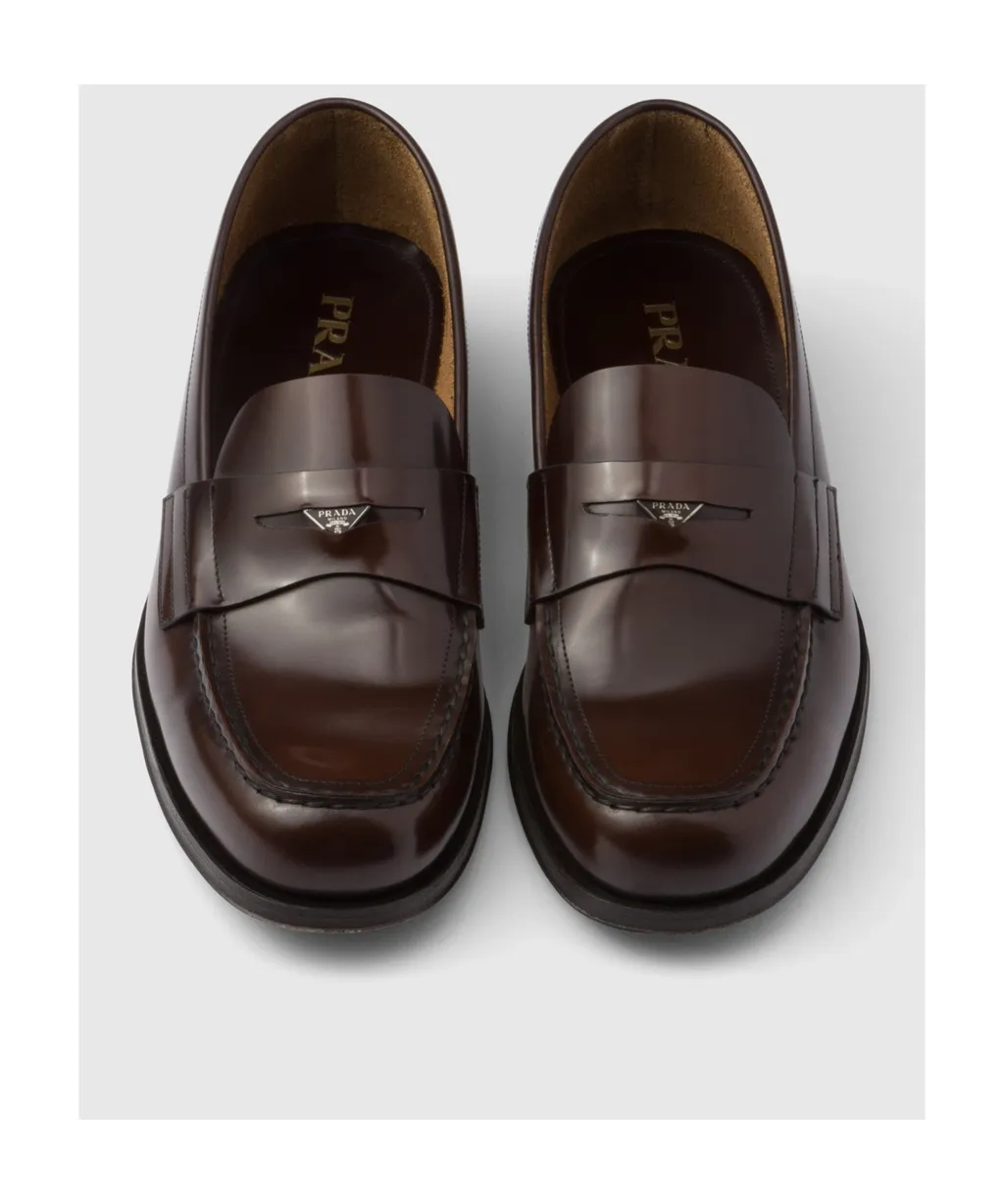 Logo-Triangle Slip-On Penny Loafers