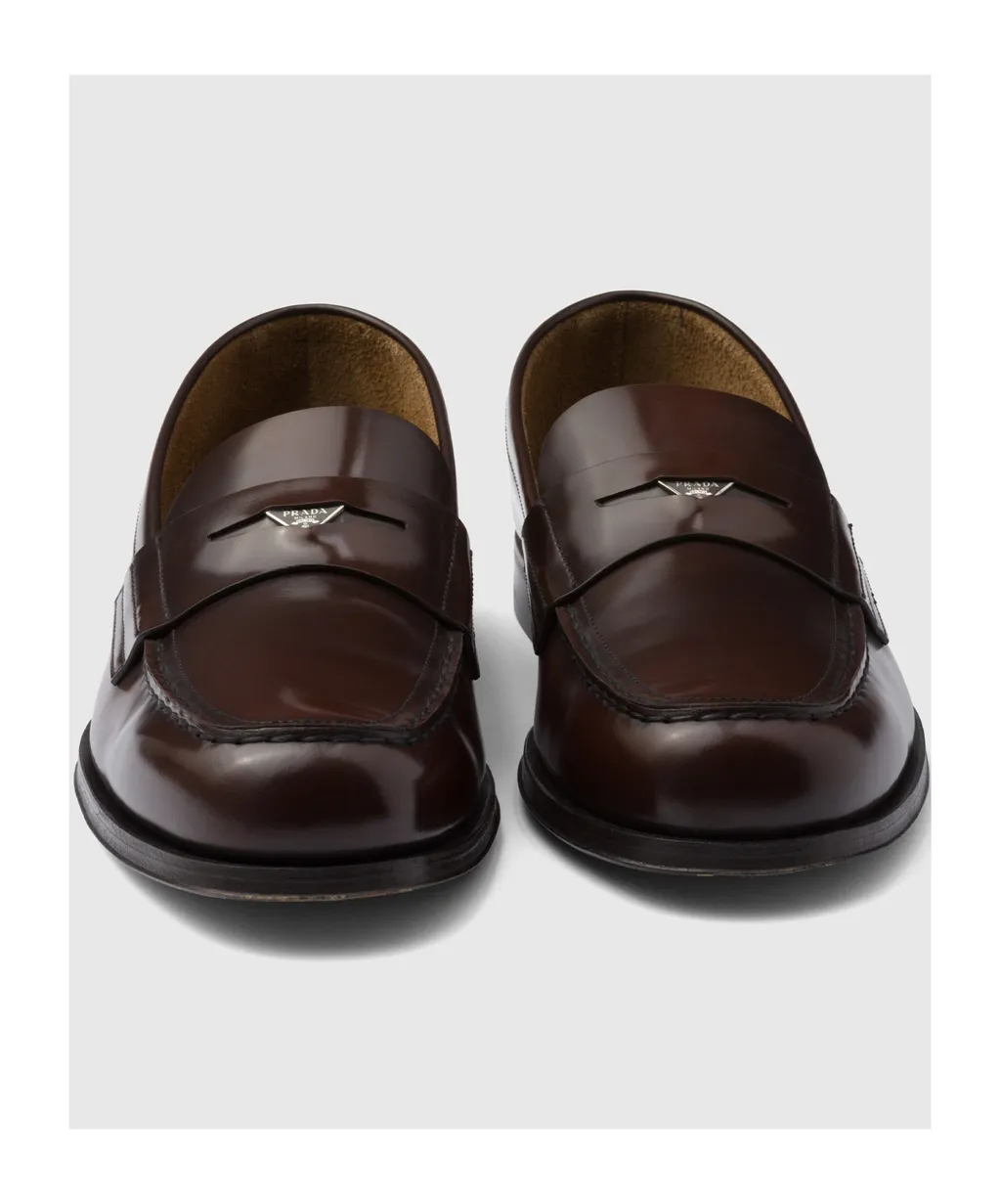 Logo-Triangle Slip-On Penny Loafers