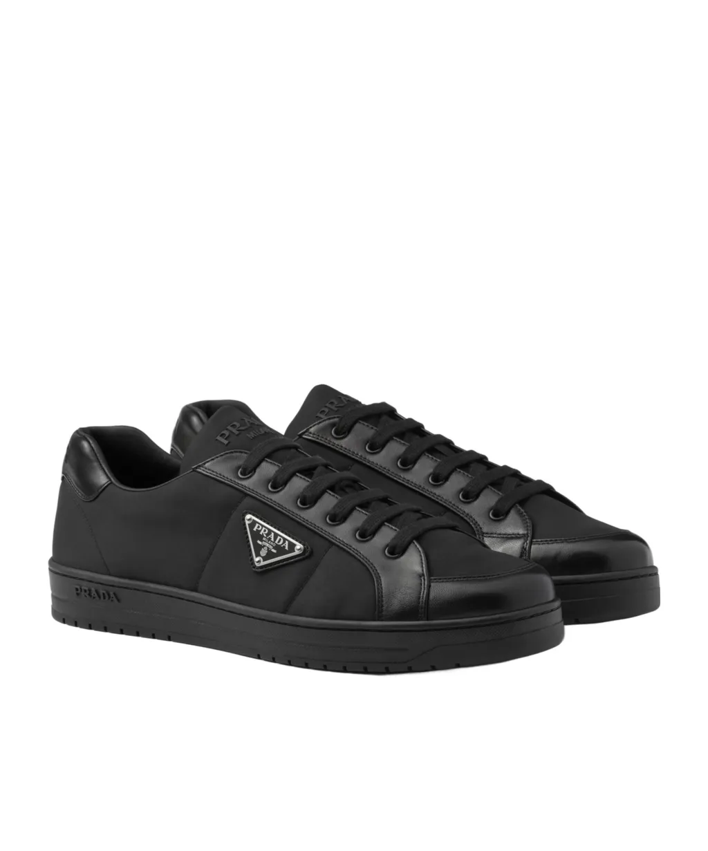 Downtown Triangle-Logo Lace-Up Sneakers