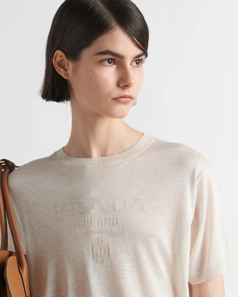 Logo-Jacquard Short-Sleeved Jumper