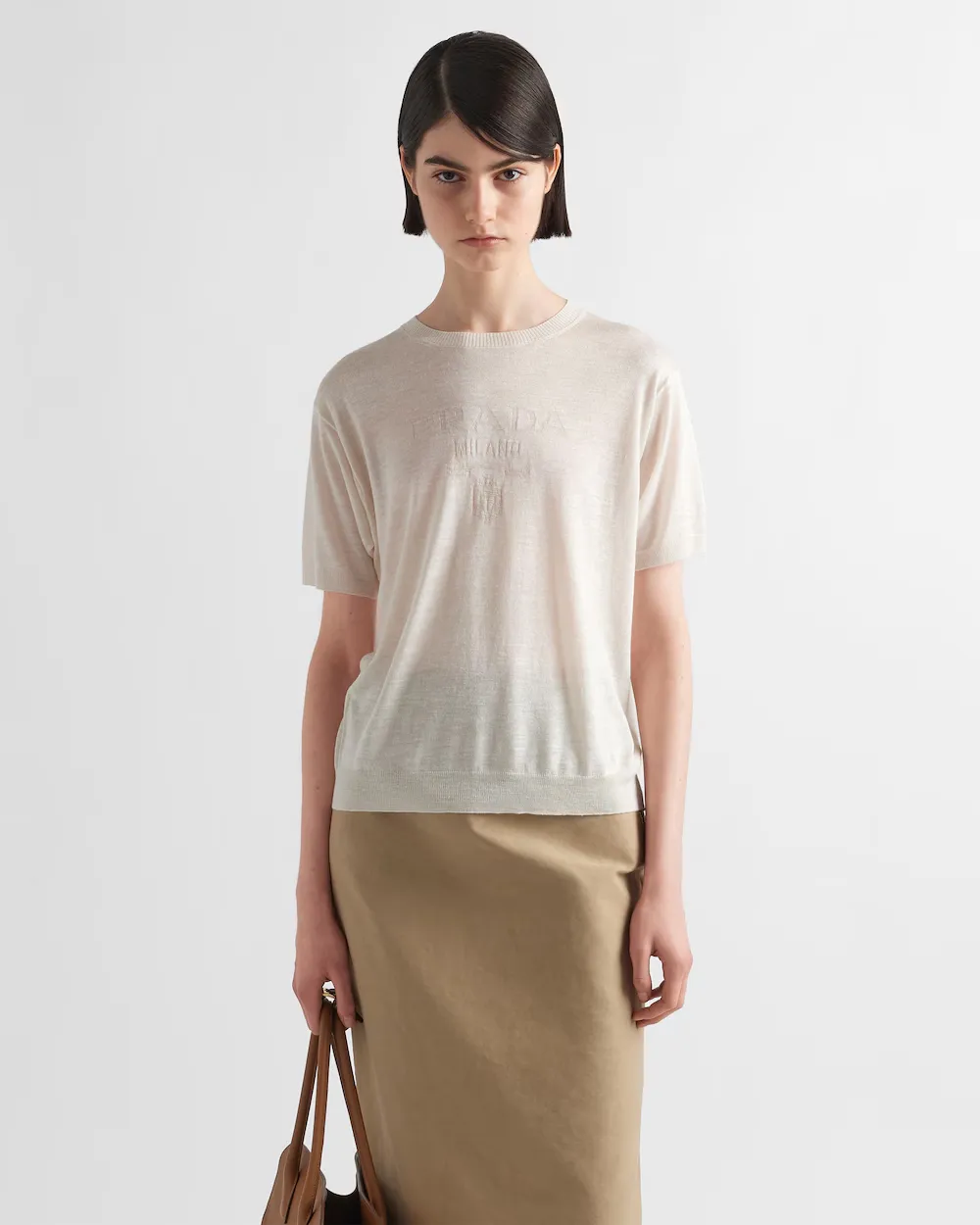 Logo-Jacquard Short-Sleeved Jumper