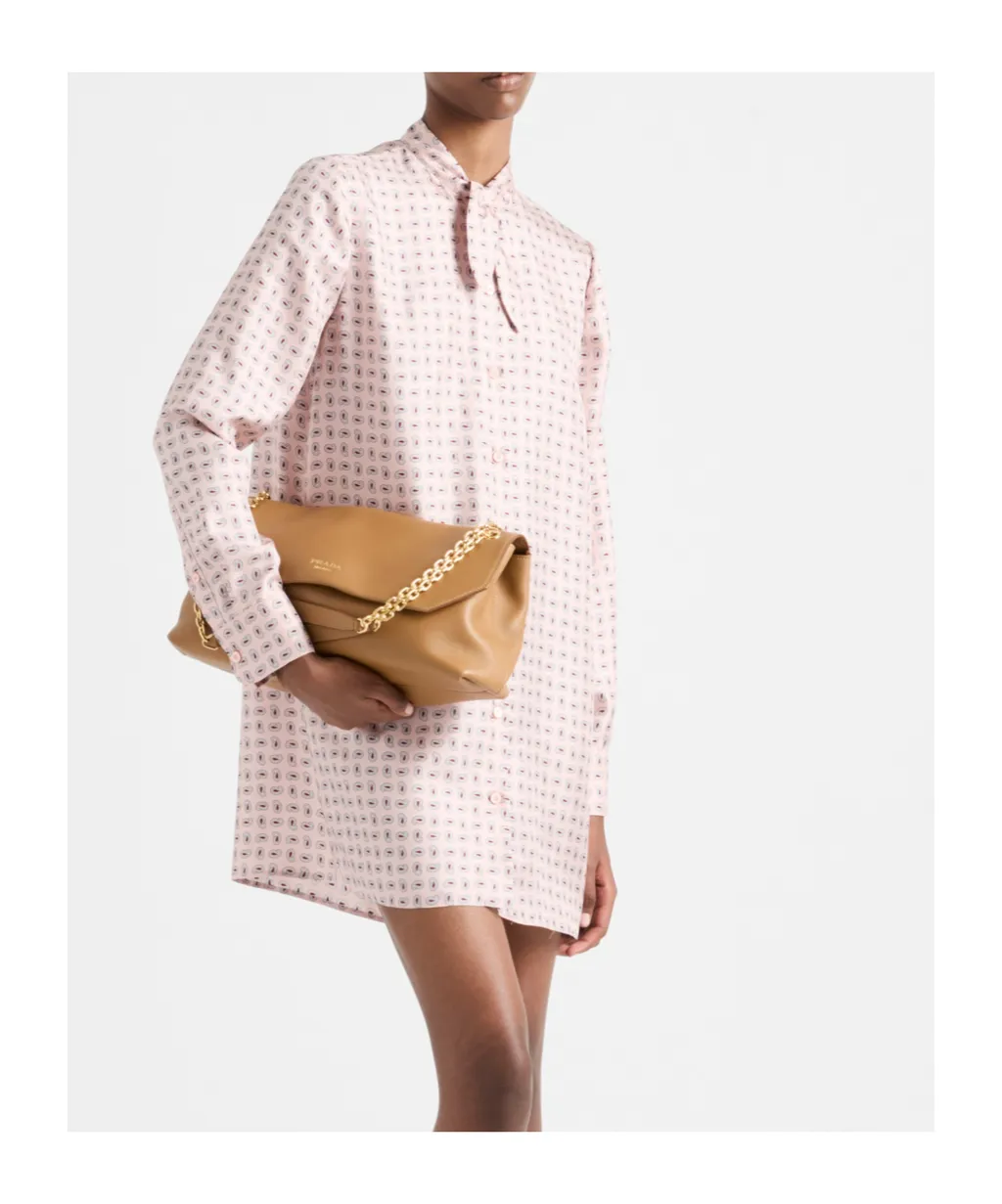 Printed Silk Twill Mini-Dress