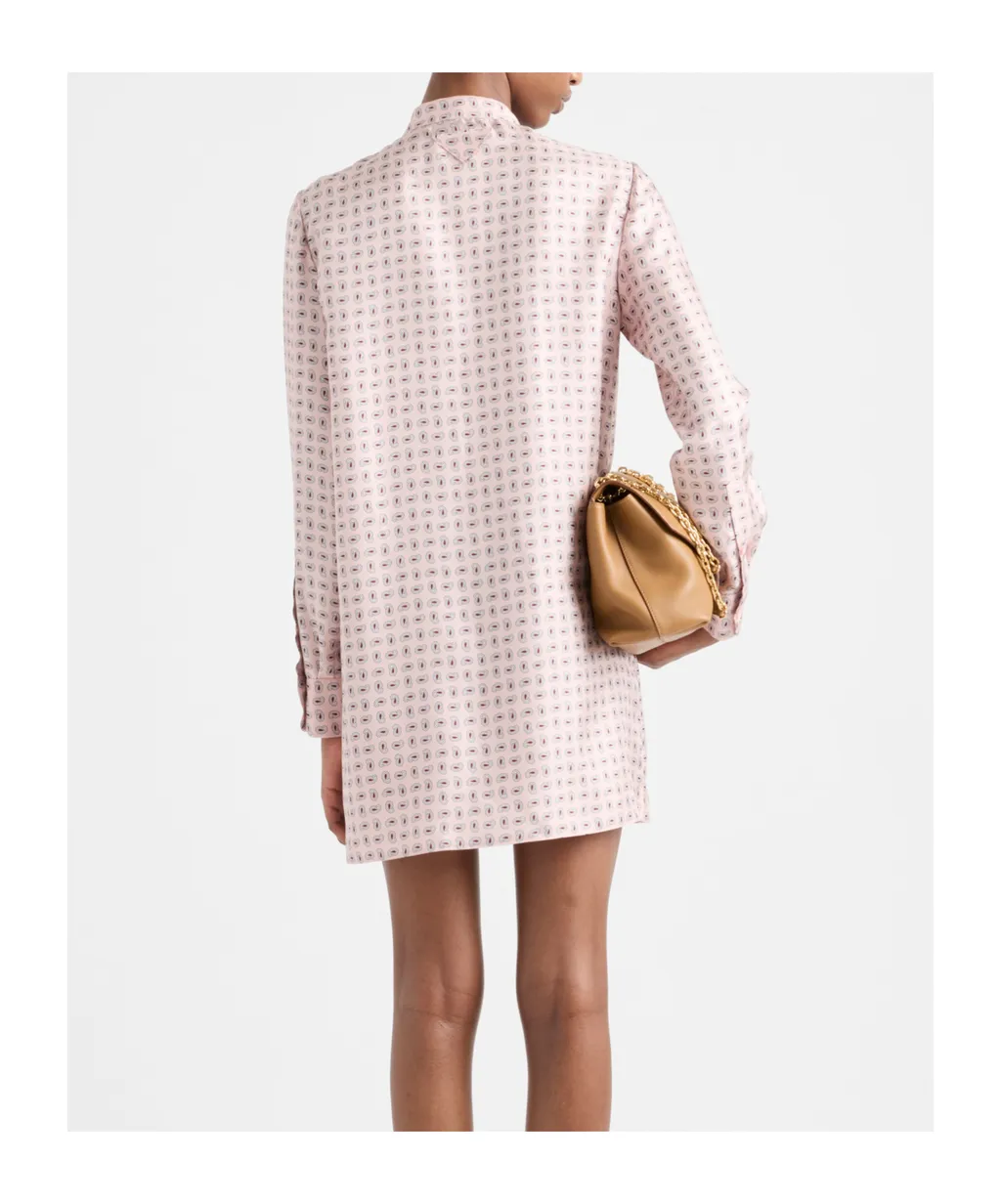 Printed Silk Twill Mini-Dress