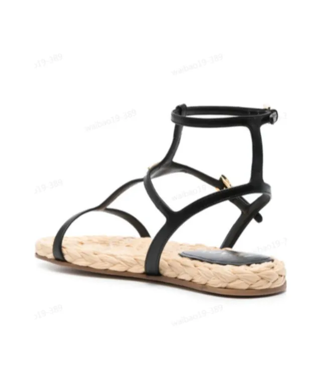 Triangle-Logo T-Bar Strap Sandals
