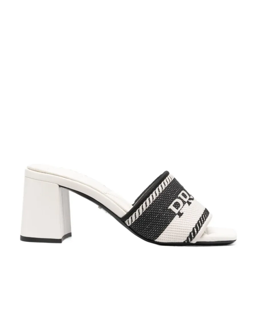 Intarsia-Knit Logo Mules