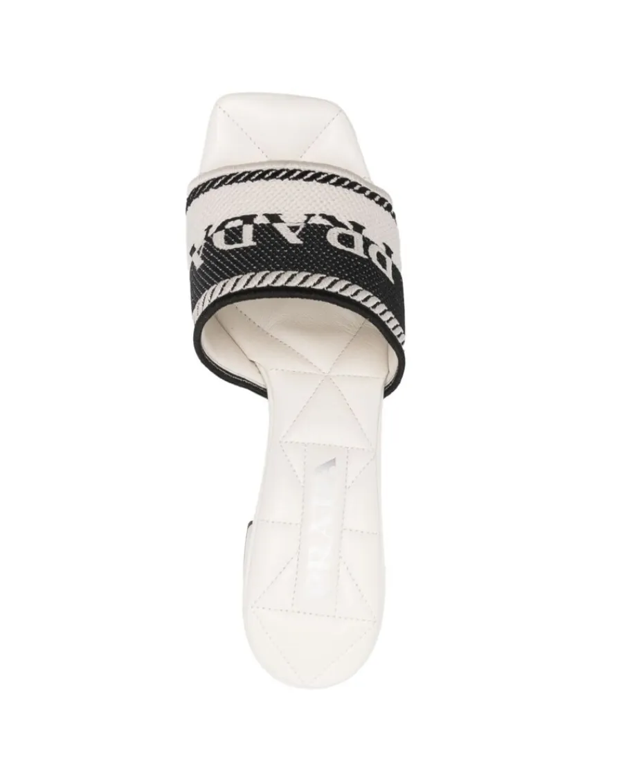 Intarsia-Knit Logo Mules