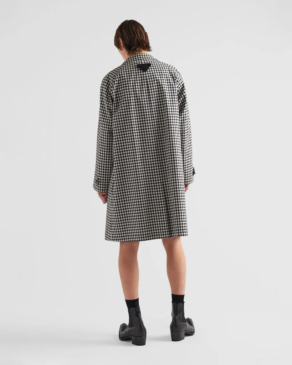 Check Pattern Belted Coat