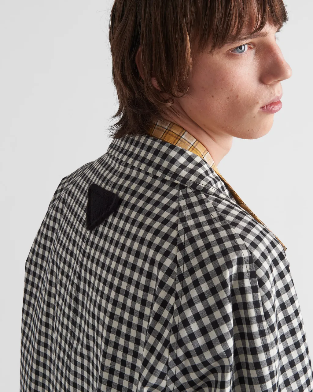 Check Pattern Belted Coat
