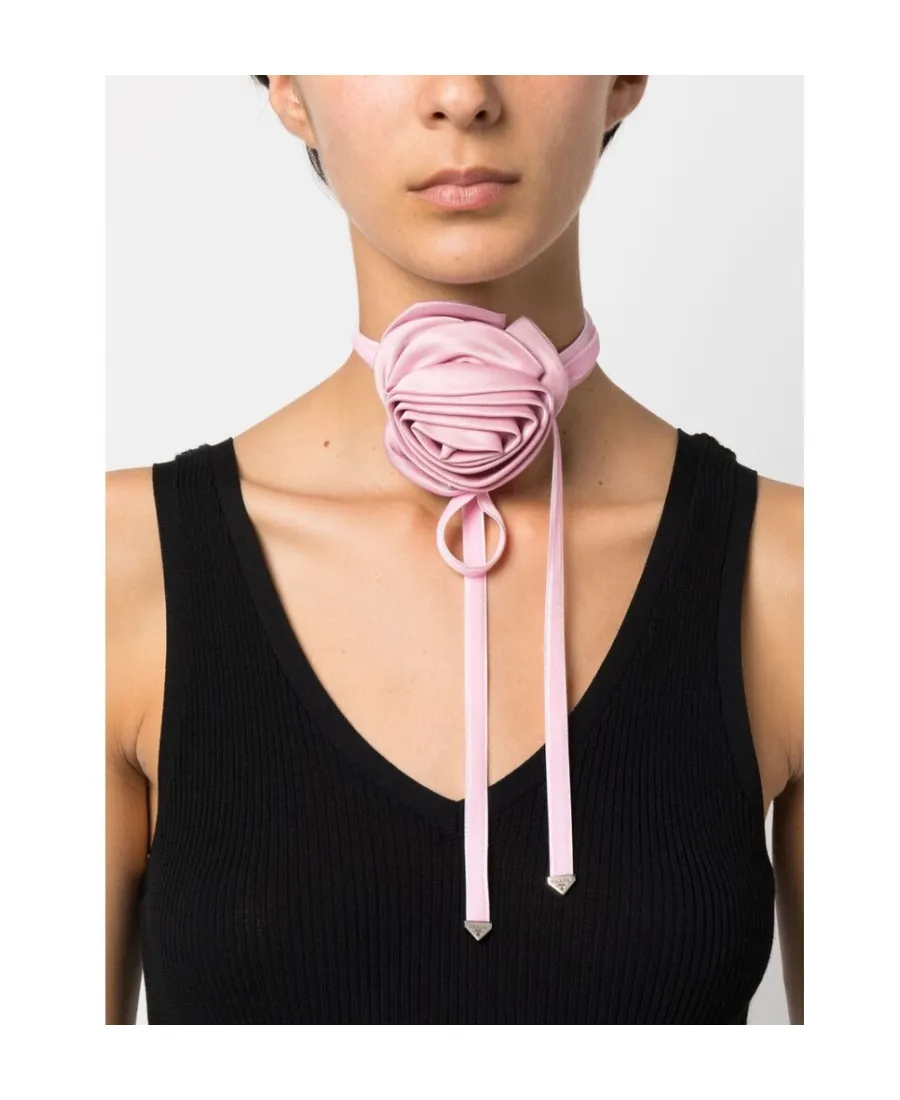 Floral-Appliqué Triangle Logo Scarf