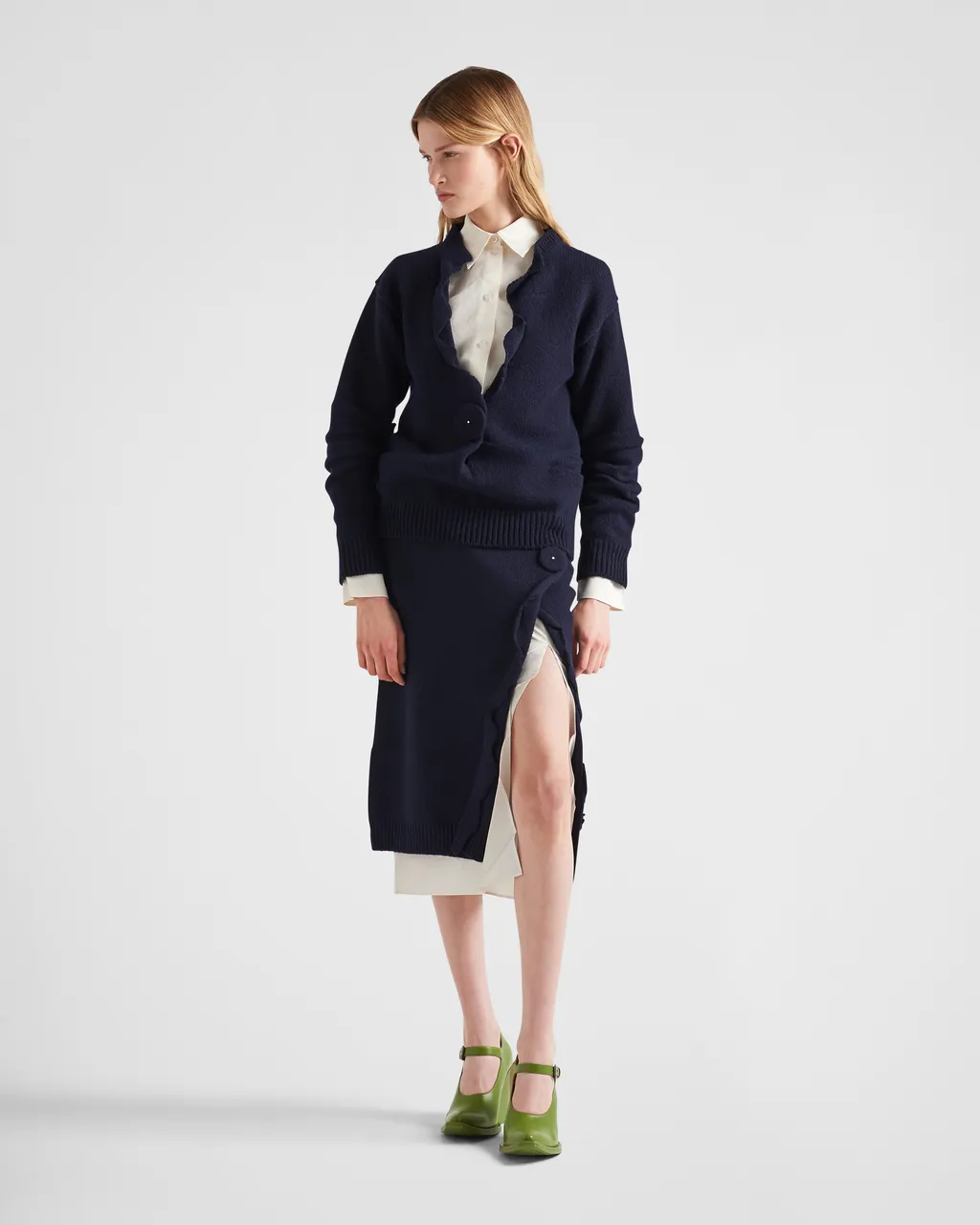 Buttoned V-Neck Jumper