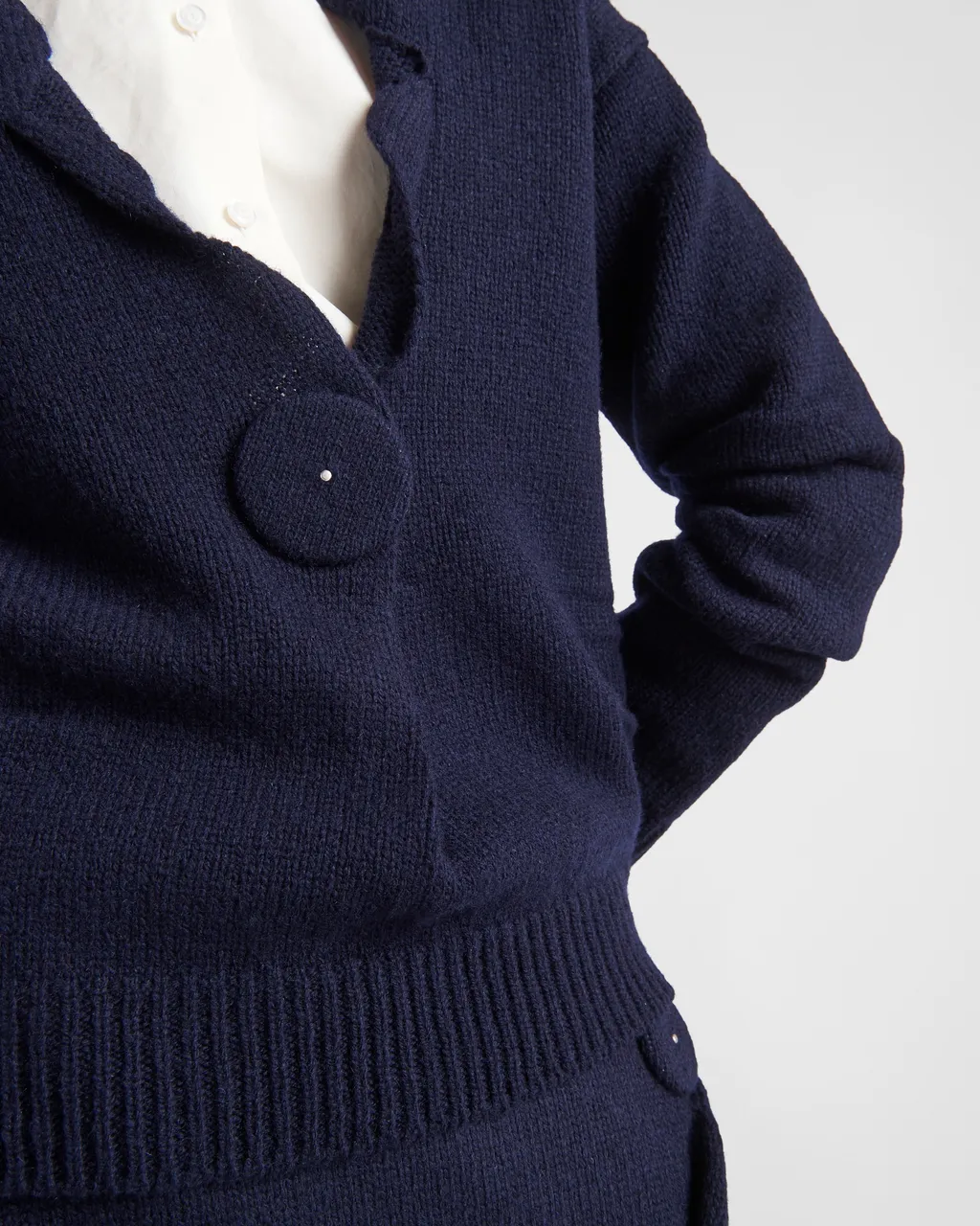 Buttoned V-Neck Jumper