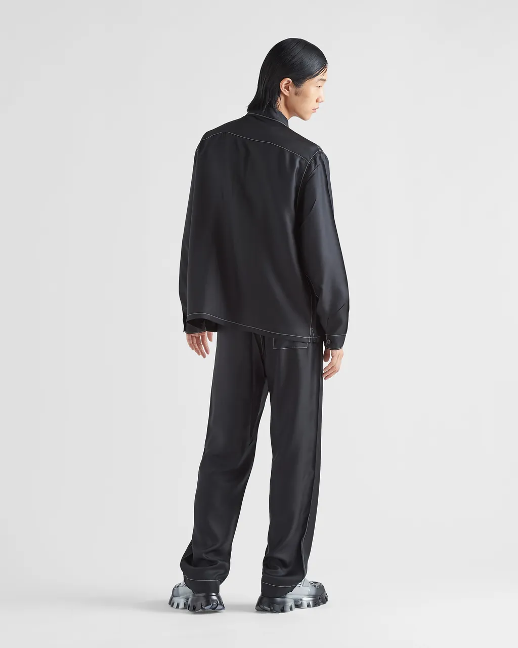 Logo Patch Straight Leg Trousers