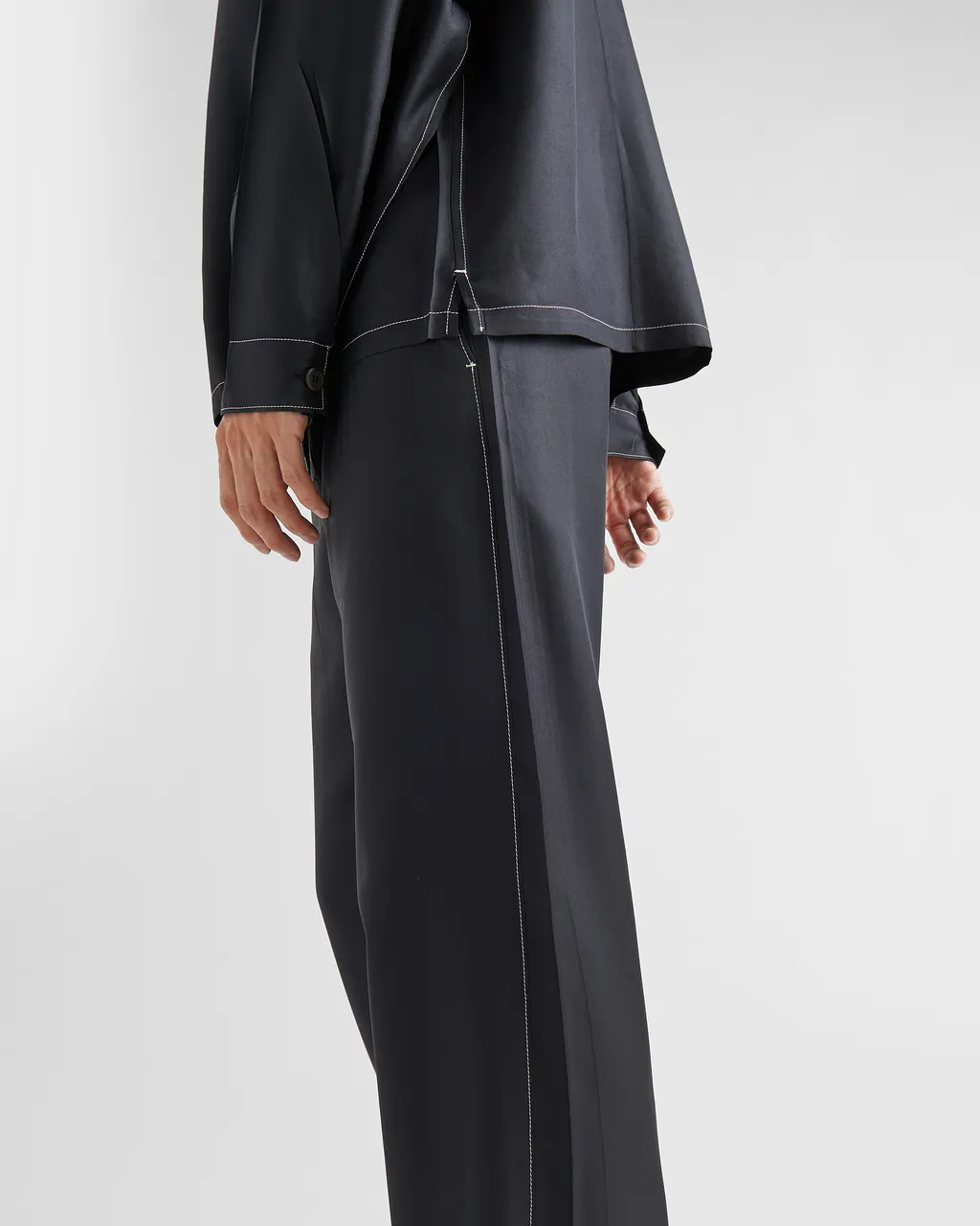 Logo Patch Straight Leg Trousers