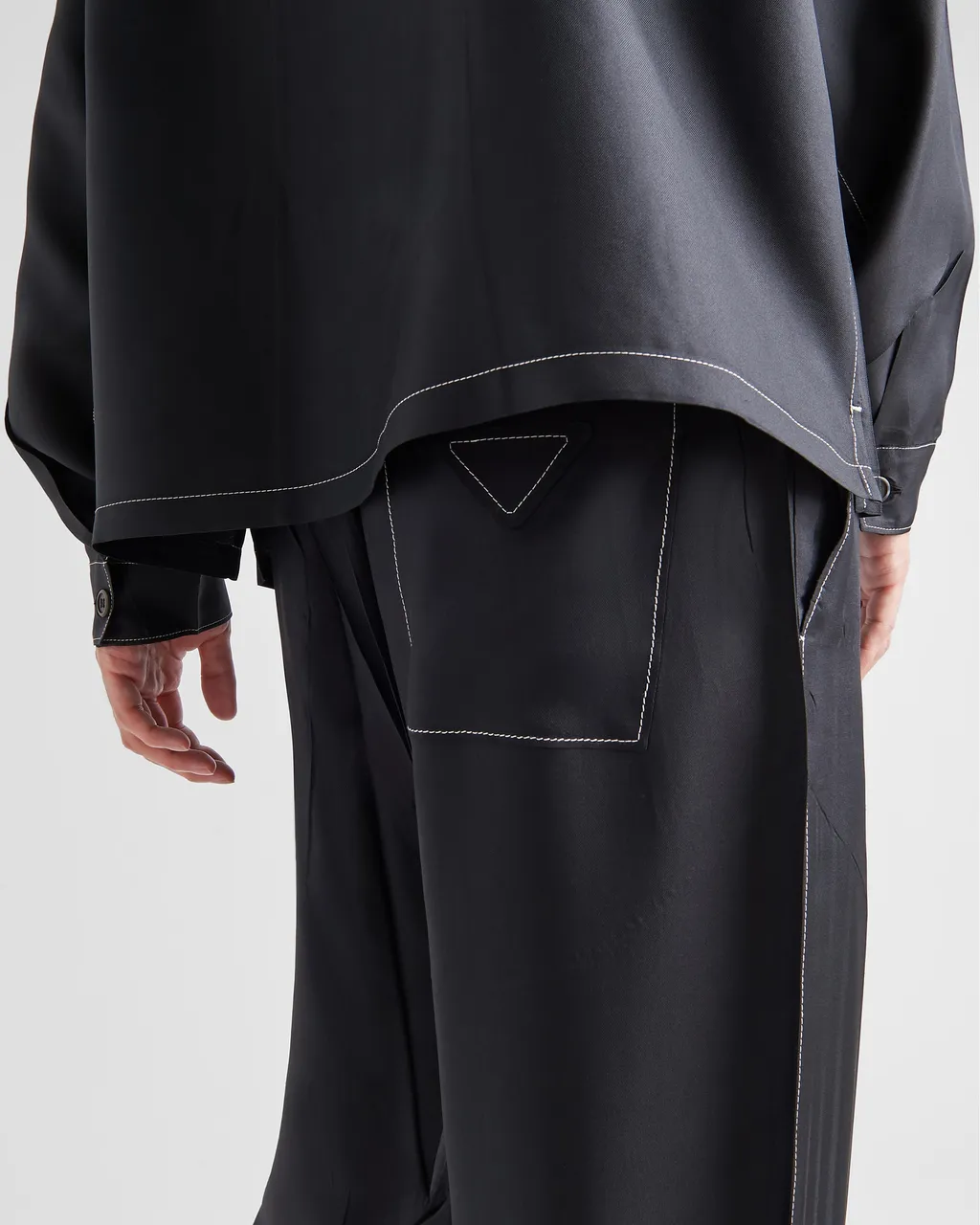 Logo Patch Straight Leg Trousers