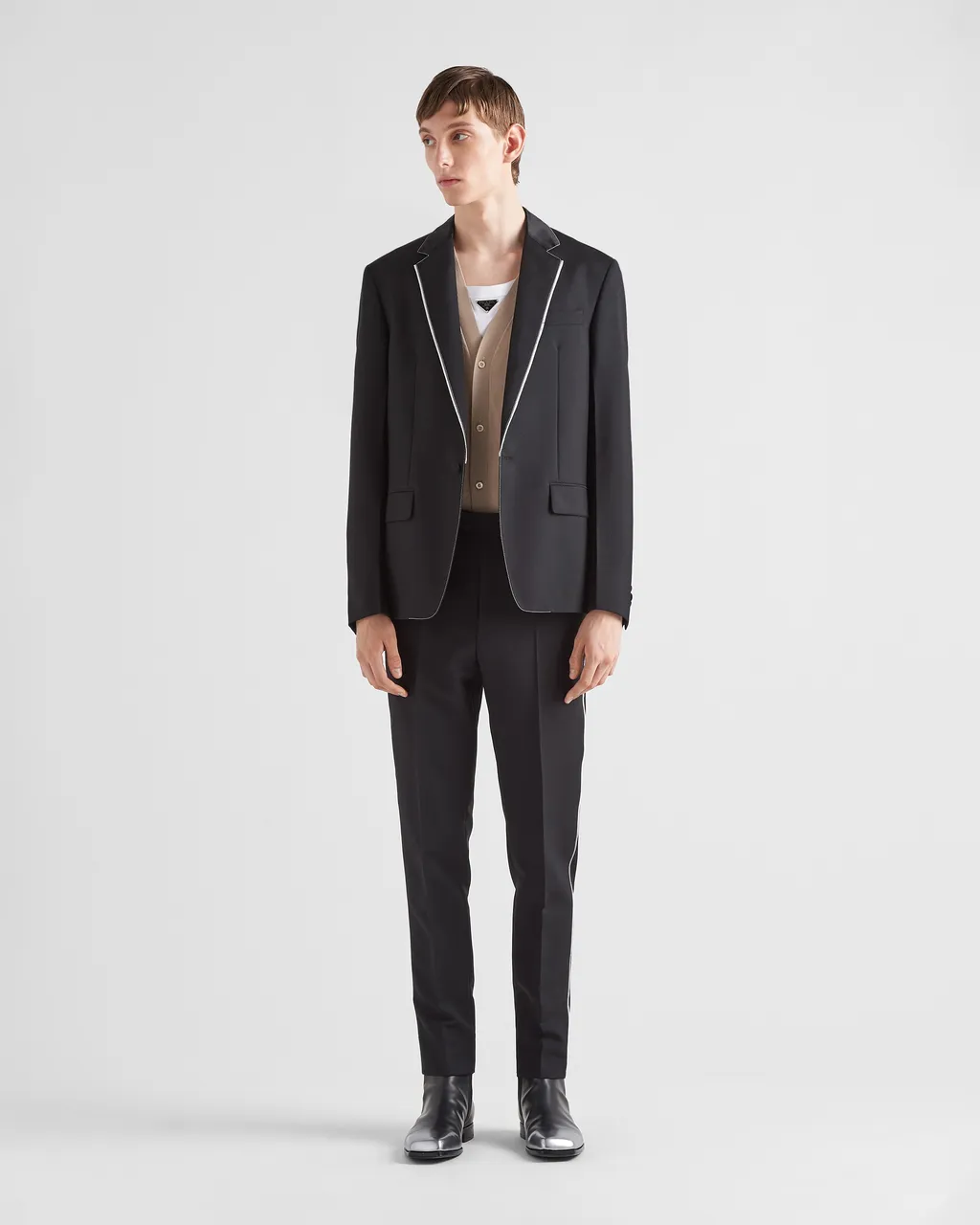 Contrasted Trim Single Breasted Jacket