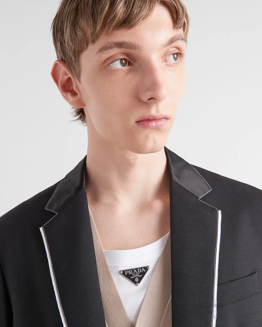 Contrasted Trim Single Breasted Jacket