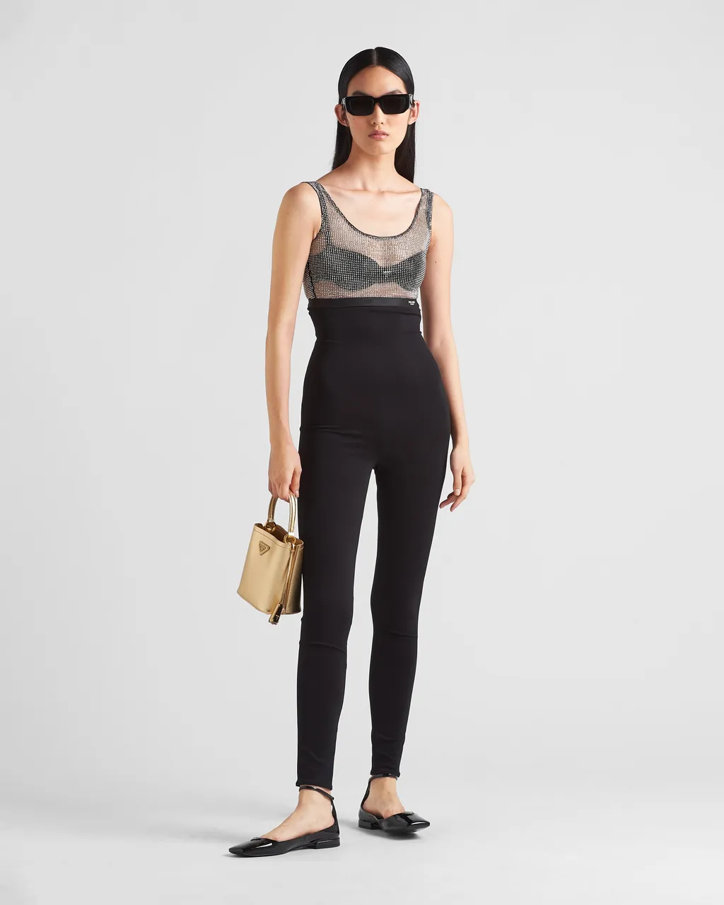 Embellished Mesh Cropped Top