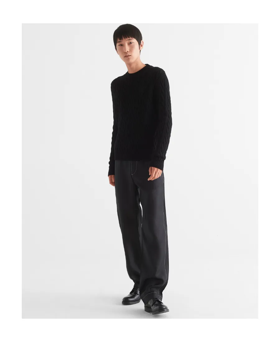 Cable-Knit Crewneck Sweater