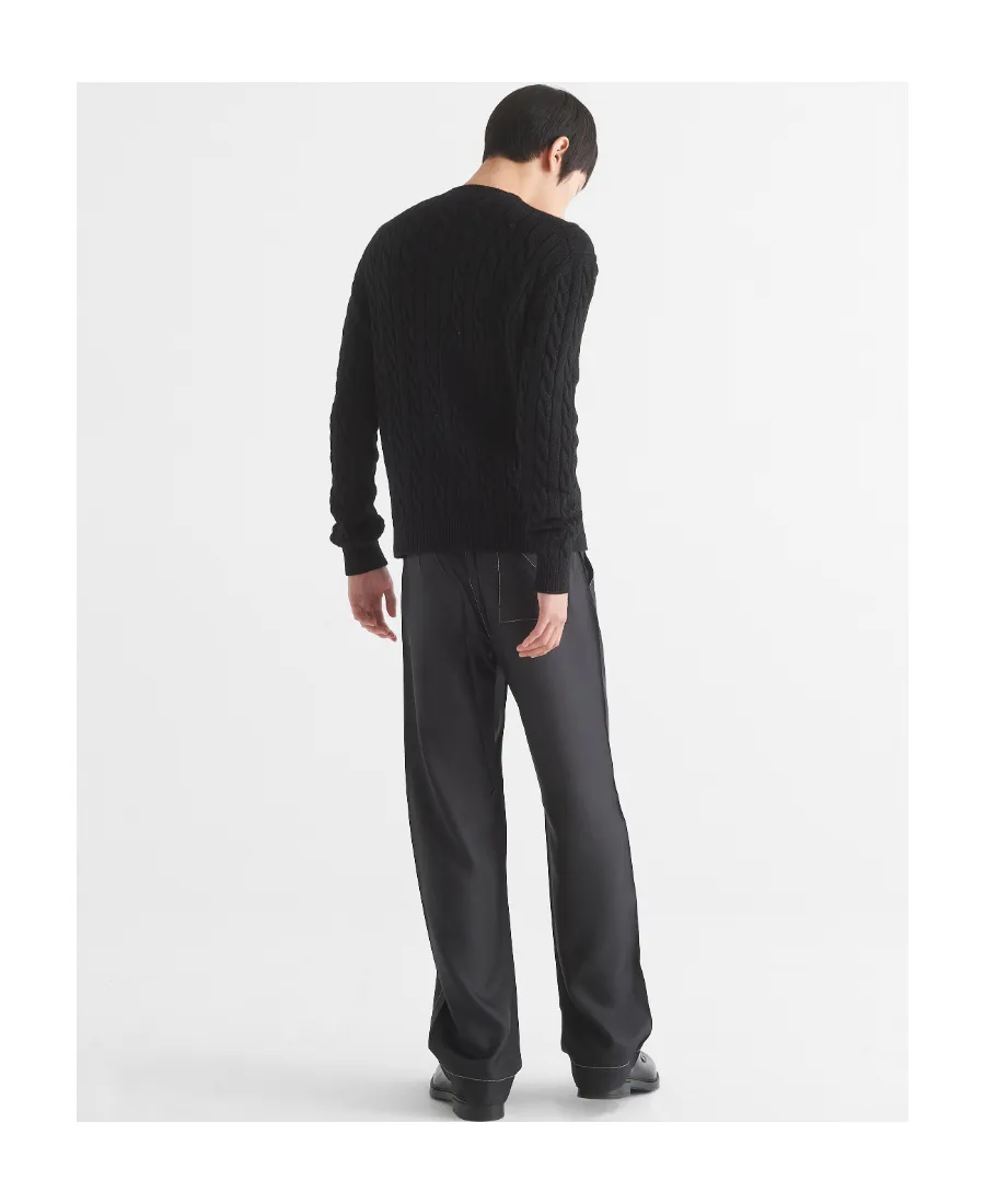 Cable-Knit Crewneck Sweater