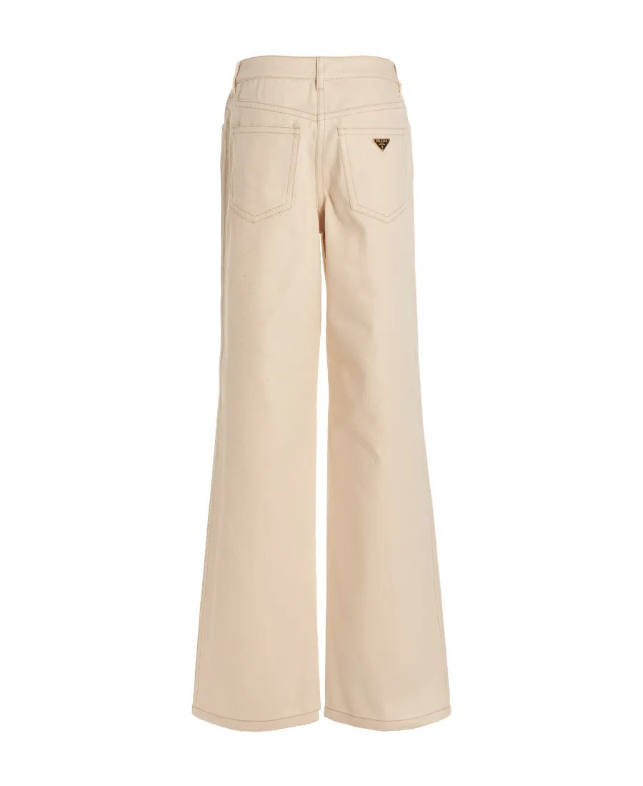 Triangle Logo Patch Flared Jeans