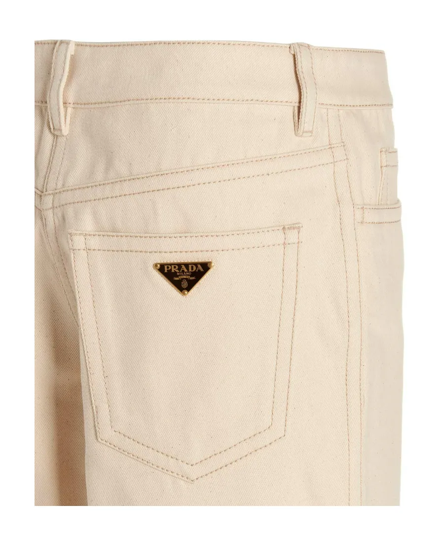 Triangle Logo Patch Flared Jeans