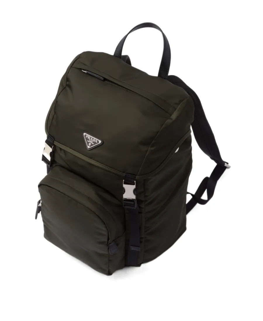 Logo Plaque Buckled Backpack