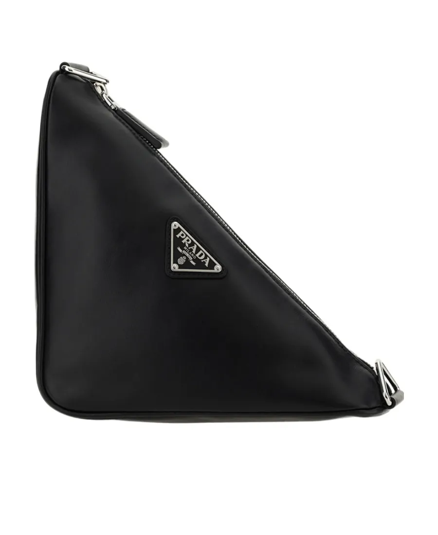 Logo Plaque Zipped Shoulder Bag