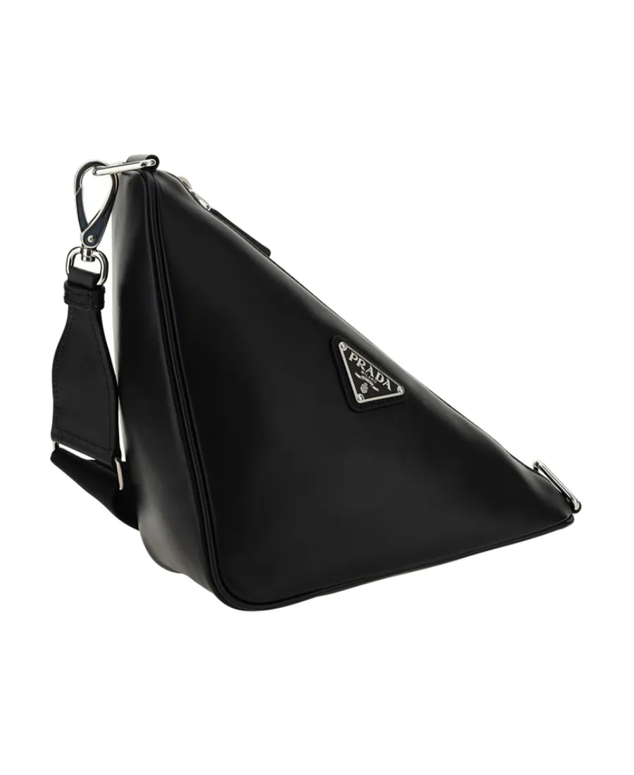 Logo Plaque Zipped Shoulder Bag