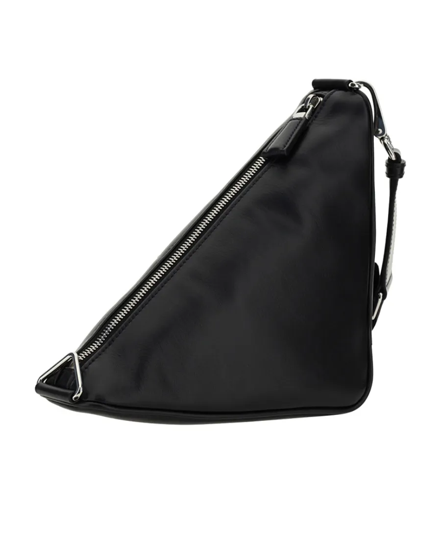 Logo Plaque Zipped Shoulder Bag