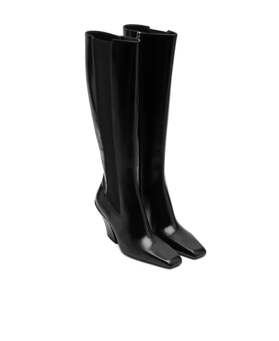 Heeled Square Toe Boots