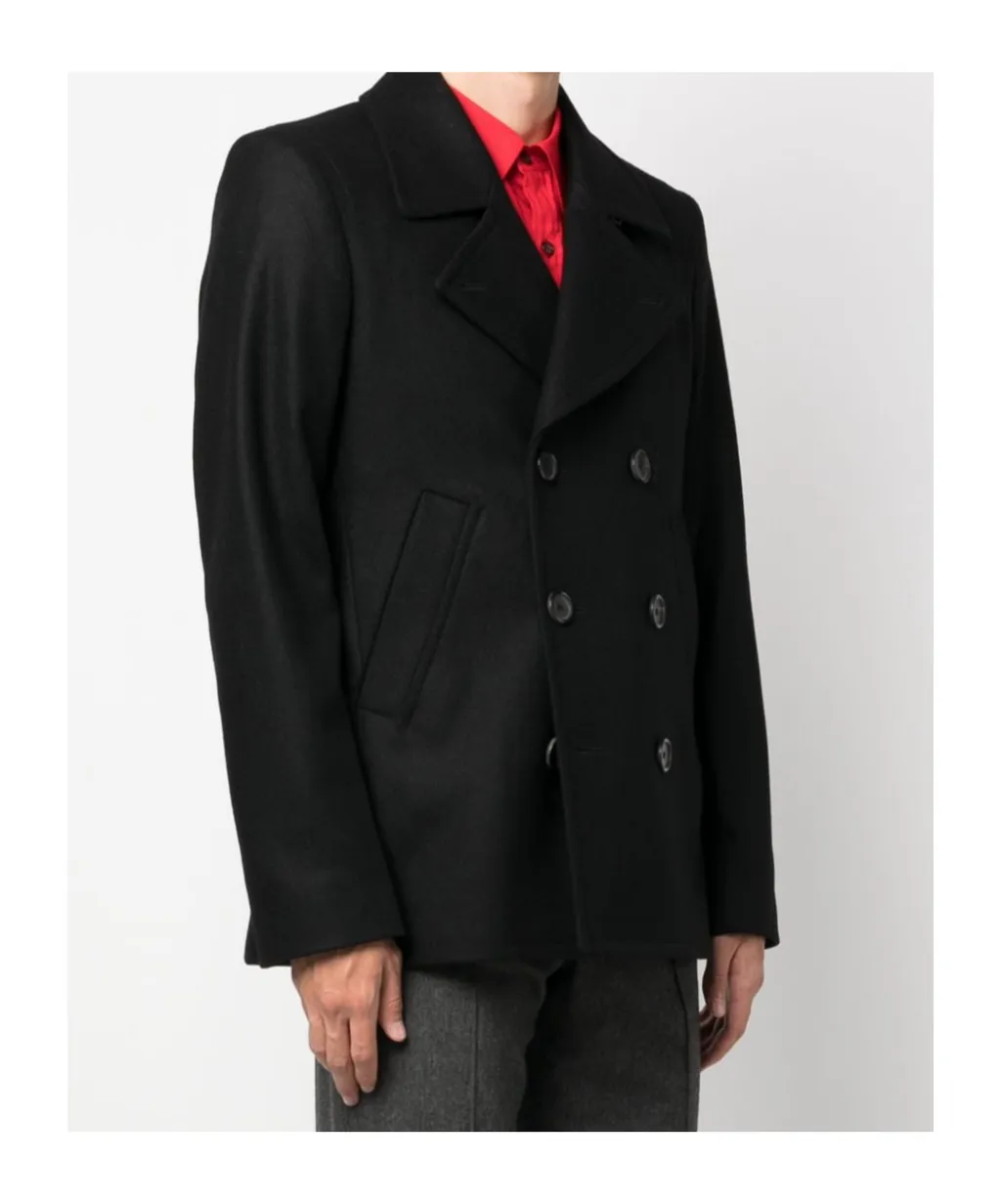 Double-Breasted Wool-Blend Coat