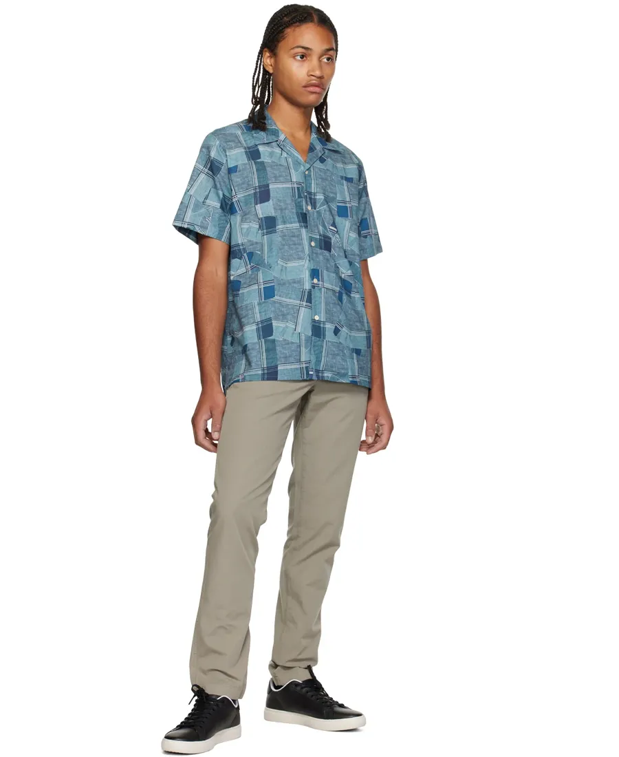 Slim-Cut Logo-Patch Chino Trousers