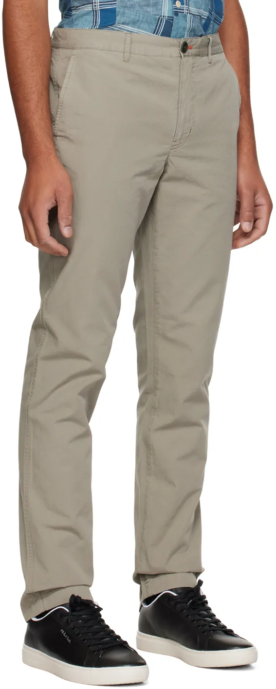 Slim-Cut Logo-Patch Chino Trousers
