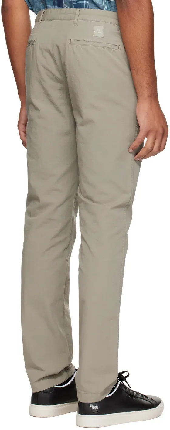Slim-Cut Logo-Patch Chino Trousers
