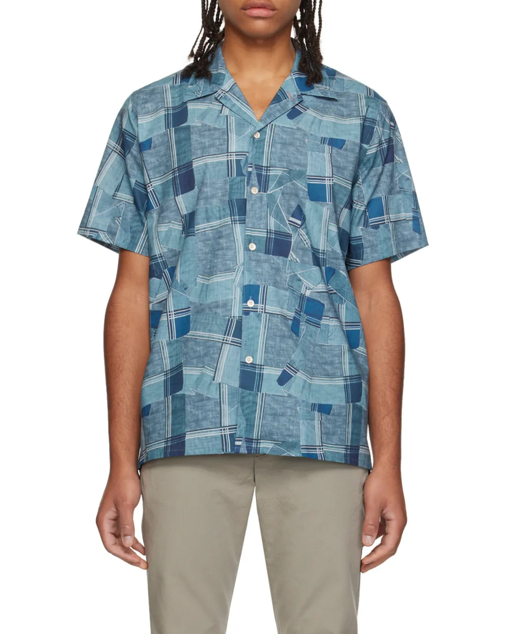Geometric-Pattern Short-Sleeve Shirt