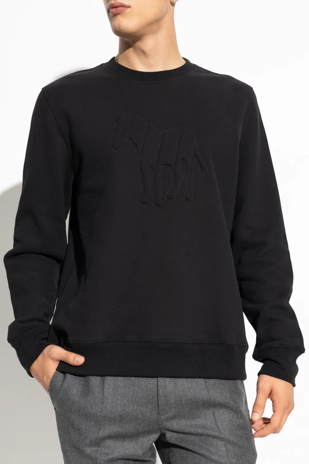 Zebra Motif Jersey Sweatshirt