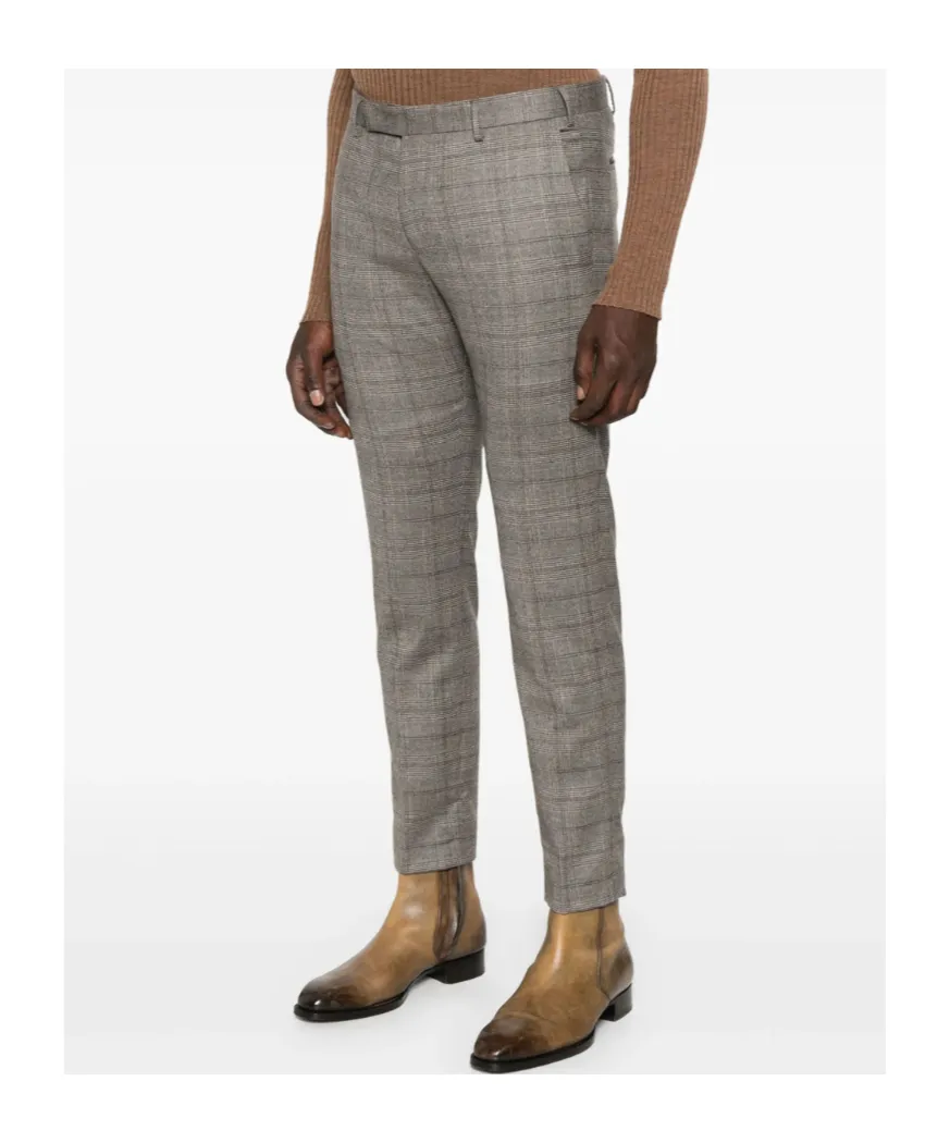 Checked-Pattern Trousers