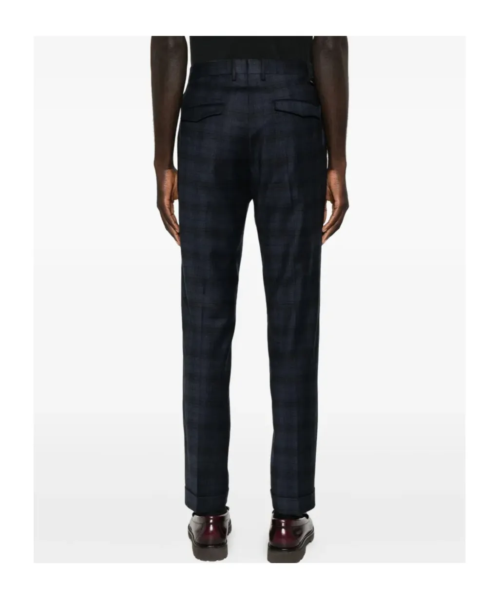 Checked Straight-Leg Trousers