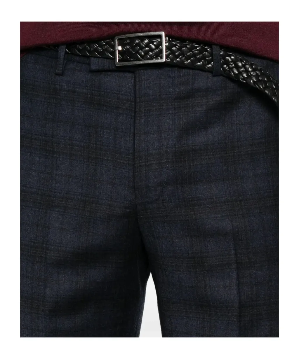 Checked Straight-Leg Trousers
