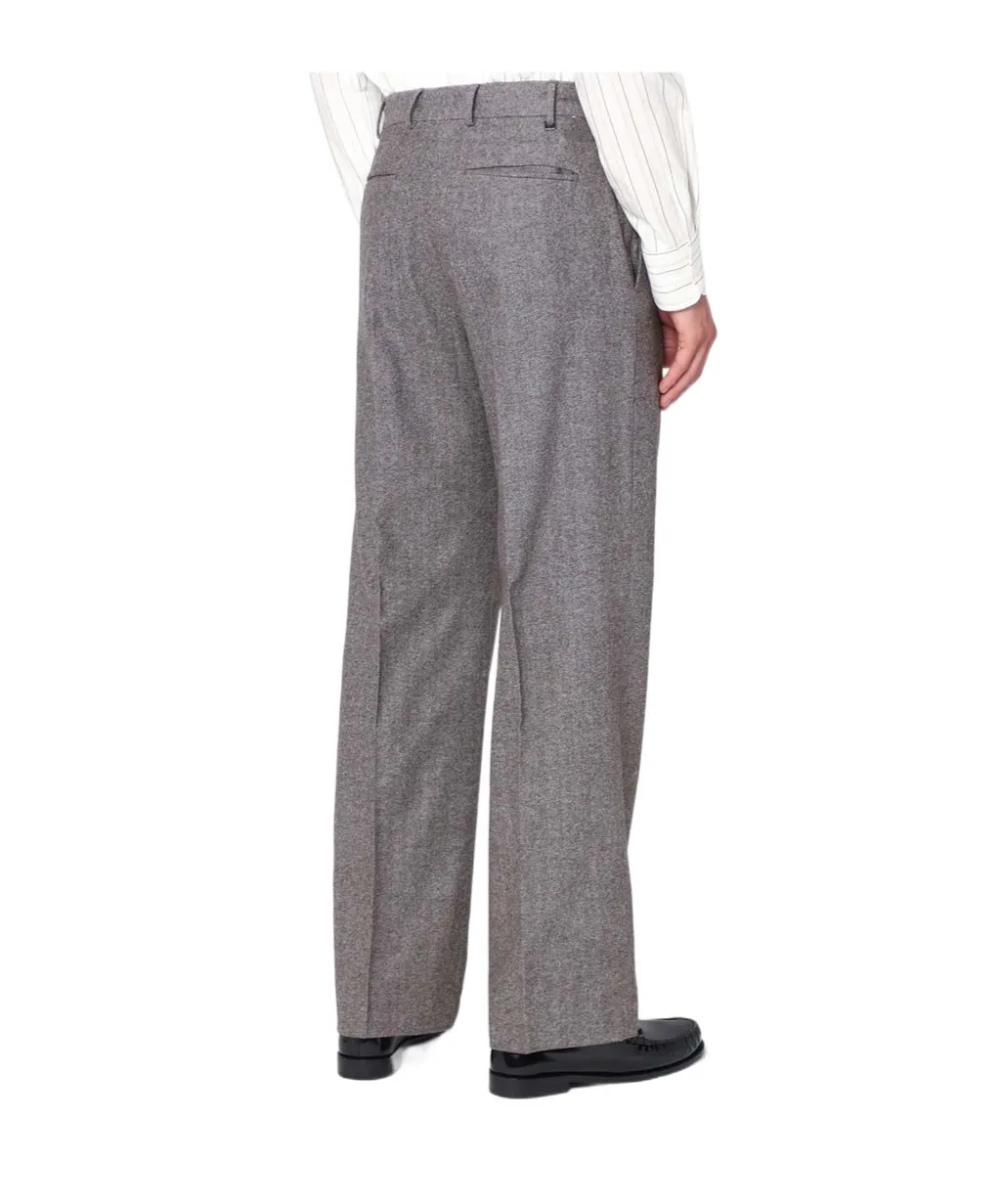 Herringbone Pleated Trousers