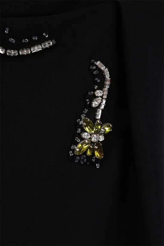 Jewel-Embellished Pleated Top