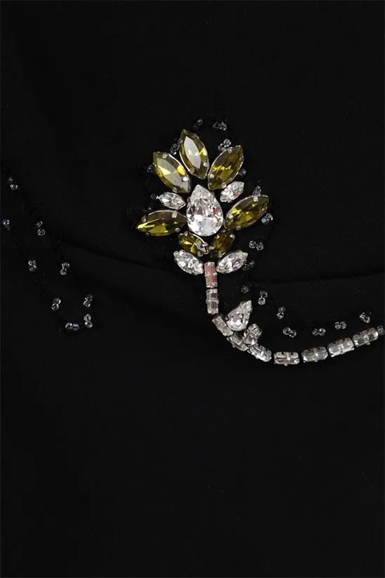 Jewel-Embellished Pleated Top